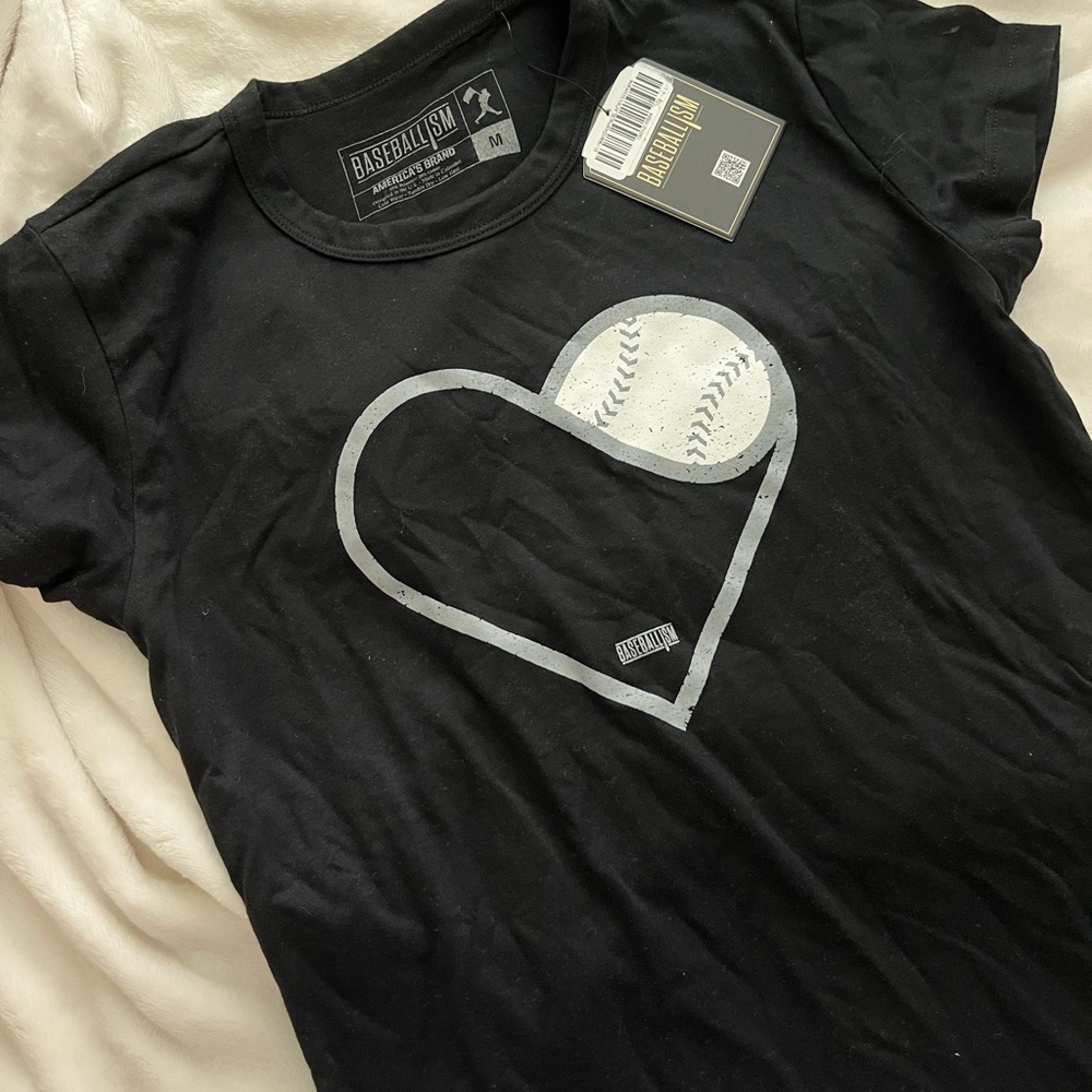 baseballism love baseball heart too women’s medium